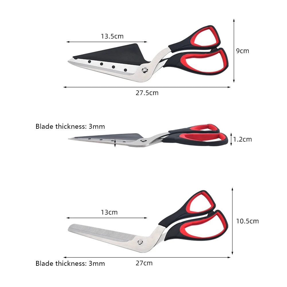 Professional Detachable Pizza Scissors with Sharp Stainless Steel Blade – Labor-Saving Cutter and Spatula Slicer Tool