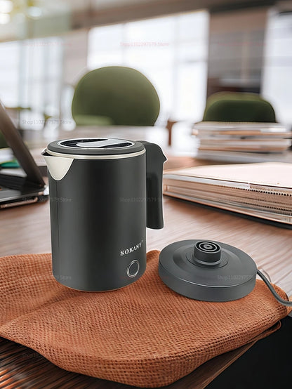 Compact 500ML Stainless Steel Electric Travel Kettle – Portable Water Boiler for Tea, Coffee, Home, Hotel &amp; Camping Use