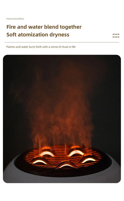 350ML Flame-Effect Jellyfish Aroma Diffuser – Dynamic Essential Oil Air Humidifier with Gradient LED Night Light for Desktop Use