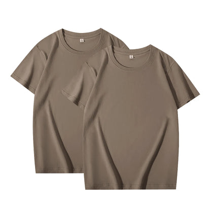 2-Pack Unisex Solid Color T-Shirts – 100% Cotton, Loose Fit, Short Sleeve, Basic Everyday Tees for Men & Women, White & Black Options