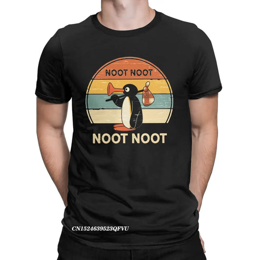 Funny Pingu "Noot Noot" Meme T-Shirt – Unisex Harajuku Graphic Tee, Premium Cotton Crewneck for Men & Women