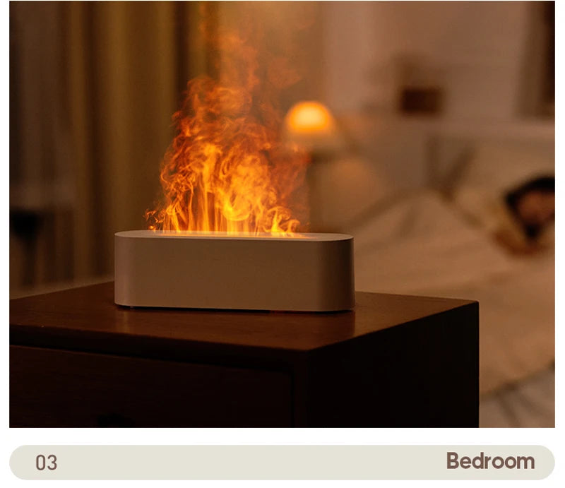 Colorful Flame Effect Aroma Diffuser with Ultrasonic Cool Mist Humidifier and Essential Oil Timer