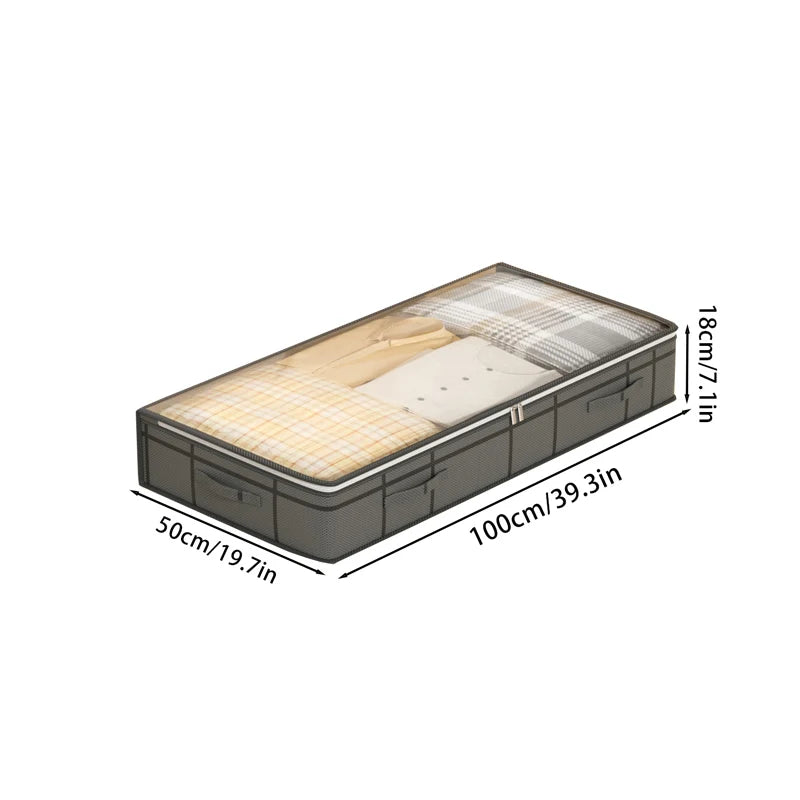 1PC Large Underbed Foldable Storage Organizer with Doggy Print – Quilt &amp; Clothes Holder for Bedroom or Dorm Use