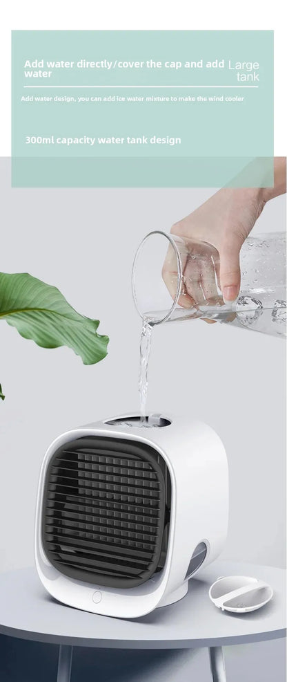 Portable Mini Air Conditioner – Personal Evaporative Cooler with 3-Speed Fan, Compact Desk Cooling Fan for Office, Home, or Car Use