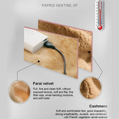 USB Rechargeable Heated Blanket – Soft Washable Electric Shawl with Heating Pocket for Naps, Travel, and Office Use – Safe & Cordless Winter Warmer