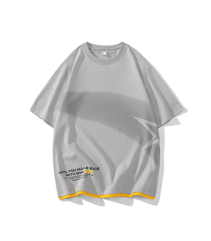 Men’s Loose Fit Letter Print T-Shirt – Harajuku Y2K Streetwear Short Sleeve Casual Tee