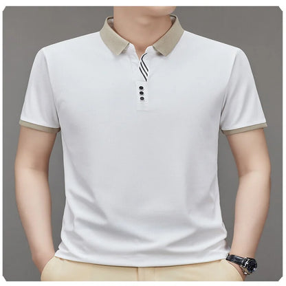 Men’s Classic Solid Short Sleeve Polo Shirt – Breathable Summer Top for Work and Casual Wear