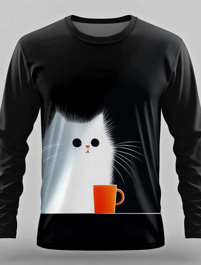 3D Printed Anime Character Long Sleeve T-Shirts for Men – Autumn Oversized O-Neck Sportswear Pullover