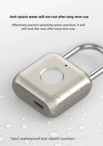 Smart Fingerprint Padlock – Electronic Lock for Luggage, Cabinets, Dorms, and More – Biometric Unlock for Secure Access