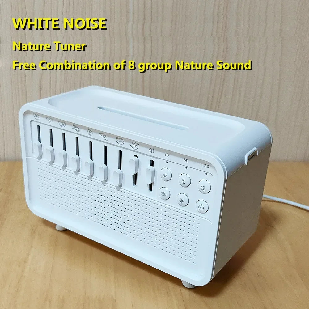 White Noise Sound Machine &amp; Essential Oil Diffuser with Bluetooth Speaker and Night Light – Ideal for Sleep, Relaxation, and Meditation