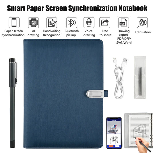 Smart Digital Notebook with Sync Pen – AI Voice, Drawing, Bluetooth Real-Time Cloud Transmission Writing Set