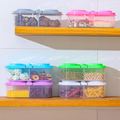 Stackable Dual-Section Food Container – 800ml BPA-Free Airtight Storage Jar for Snacks, Grains &amp; Pantry Organization