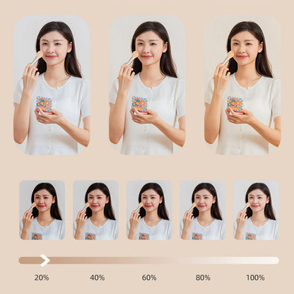 Portable Magnetic Selfie Ring Light with Built-in Mirror, Foldable 180° LED Phone Flash Compatible with MagSafe