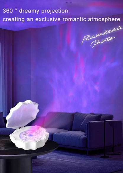 Retro-Style Portable Bluetooth Speaker with Colorful Light Projection & White Noise – Wireless Music Player & Sleep Aid
