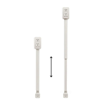 New 1-Piece Power Socket Extender with 2 Outlets, 180° Rotatable and Stretchable Length, Punch-Free Power Strip Extension Cord