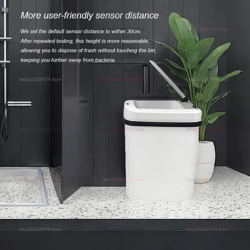 13L Smart Automatic Trash Can – Waterproof Touchless Sensor Waste Bin for Kitchen, Bathroom, Bedroom &amp; Living Room
