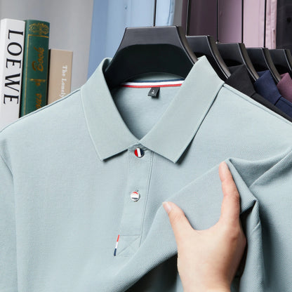 Men's Premium 100% Cotton Polo T-Shirt – Solid Color, Breathable, Comfortable, Business Casual Short Sleeve Golf Tee