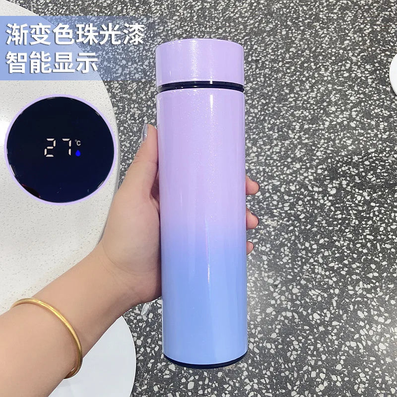 500ML Smart Insulated Thermos Water Bottle – Stainless Steel Vacuum Flask with Touch Temperature Display Digital Mug