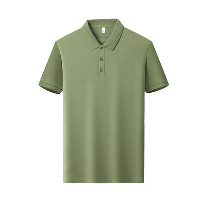 Men's Plain Short-Sleeve Polo Shirt – Summer Casual & Business Wear, Lightweight and Comfortable