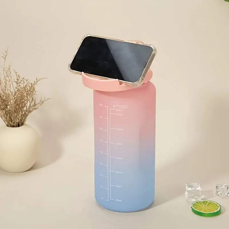 2L Motivational Water Bottle with Time Markers – Leakproof Large Capacity Sports Bottle for Fitness, Office &  Outdoor Use