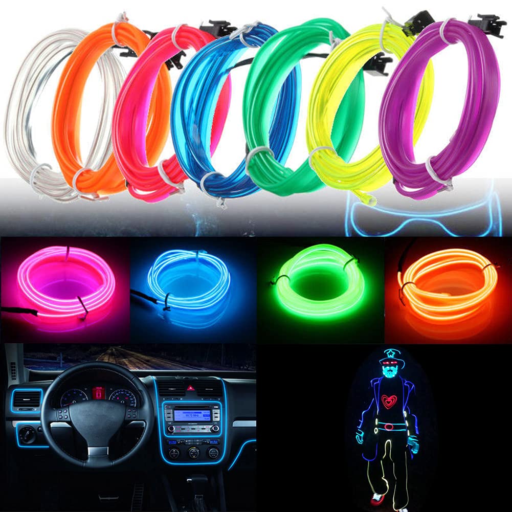 5M LED Car Interior Ambient Light Strip – Flexible Neon USB Decorative Wire for DIY Auto Styling &amp; Party Use