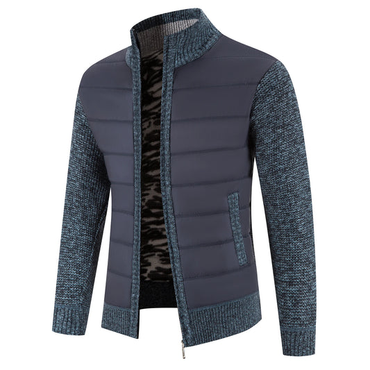 Men's Knit Baseball Jacket – Autumn Winter Casual Business Pullover Sweater, Korean Style Windbreaker Jumper