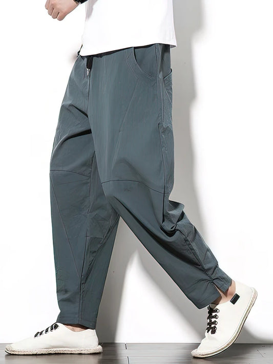 2025 Men's Baggy Cotton Linen Pants – Loose Wide-Leg Casual Trousers, Chinese-Style Summer Joggers, Breathable Walking Sweatpants &nbsp;