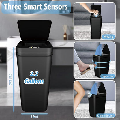 12L Smart Touchless Trash Can – Automatic Motion Sensor Waste Bin with Lid, Waterproof Electric Garbage Bin for Bathroom &amp; Kitchen
