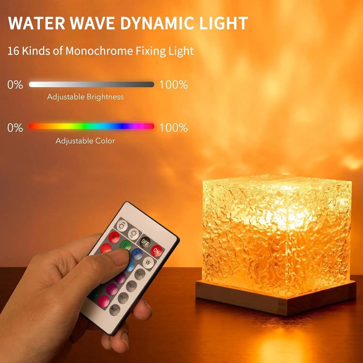 LED Ripple Galaxy Projector Night Light – USB Mood Lamp with Remote Control for Home or Room Decor