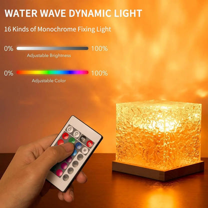 LED Ripple Galaxy Projector Night Light – USB Mood Lamp with Remote Control for Home or Room Decor