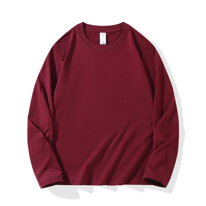 Men's 100% Cotton Long Sleeve T-Shirt – Solid Color, Round Neck Casual Top (MRMT 2025)