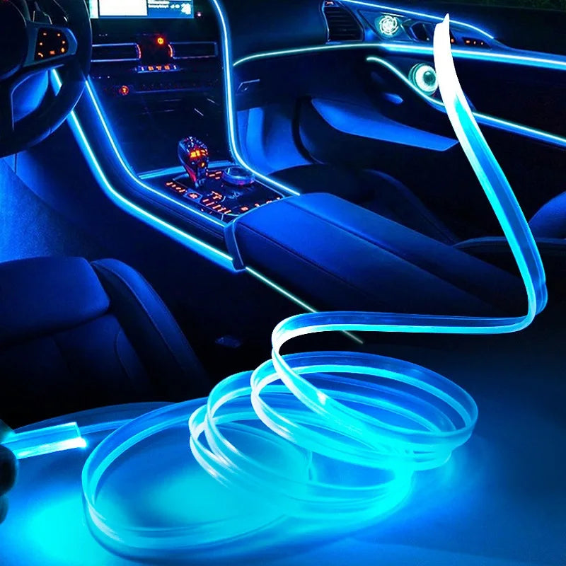 1/2/3/5M Flexible EL Neon Wire LED Strip for Car Interior Decoration, USB Powered DIY Ambient Party Lighting