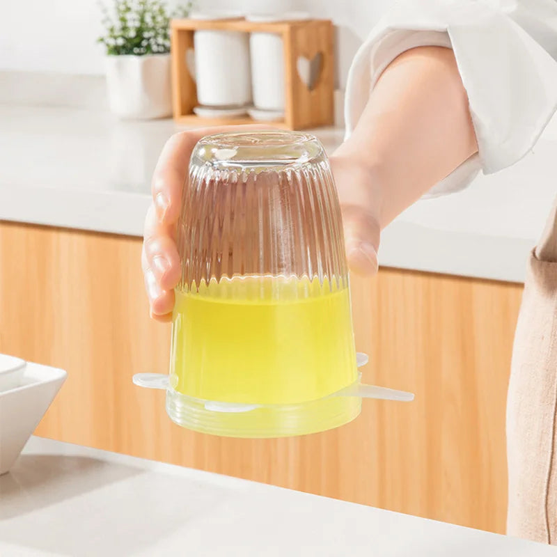 6 Pieces Food-Grade Silicone Stretch Lids – Reusable Airtight Universal Round Covers for Kitchen Use