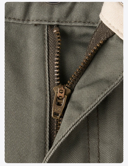 SIMWOOD 2025 Spring-Summer Men's Loose Straight Chinos – 100% Cotton, 320gsm, Smart Casual Lightweight Trousers