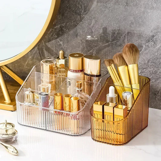 Desktop Cosmetic Organizer – Storage Box for Lipstick, Nail Polish, Jewelry, Brushes & Skincare Essentials