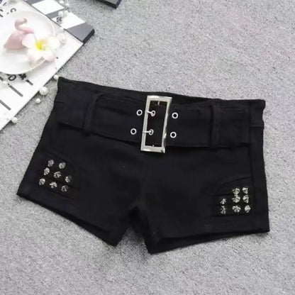 Women's Retro Leopard Print Denim Shorts – Washed Slim Fit Streetwear Y2K Style Summer 2025