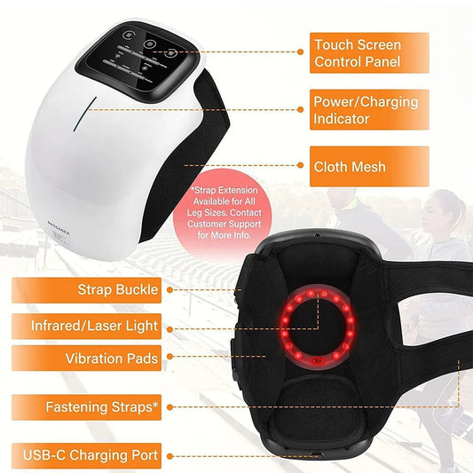 Electric Knee Massager with Infrared Heat and Vibration – Relief for Knee Pain, Swelling, Stiff Joints, and Muscle or Ligament Strain