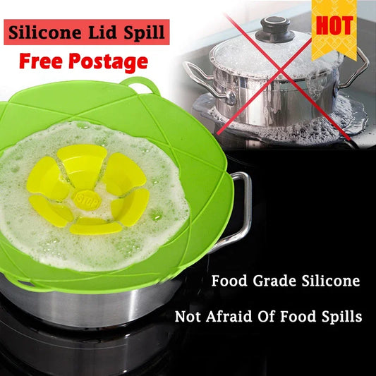 26CM Silicone Spill Stopper Lid – Heat-Resistant Cover for Pots and Pans, Multi-Purpose Microwave-Safe Kitchen Tool