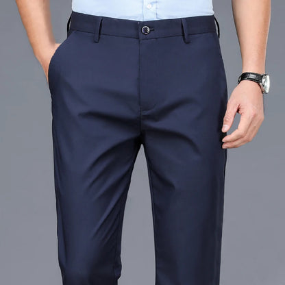 Men’s Stretch Slim-Fit Quick-Dry Suit Pants – Korean Style Straight Trousers for Office & Casual Wear (Spring/Autumn)