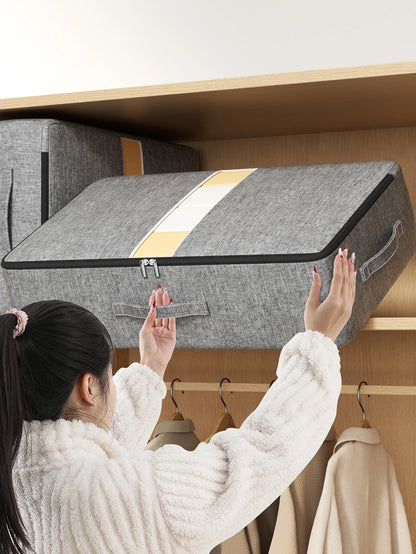 Foldable Underbed Storage Organizer Bag – Large Capacity Clothes, Quilt &amp; Blanket Holder for Closet or Wardrobe Use