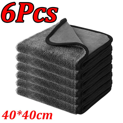 1–10Pcs Double-Sided Microfiber Car Cleaning Towels – Super Absorbent, Quick-Dry Cloths for Washing, Drying & Detailing