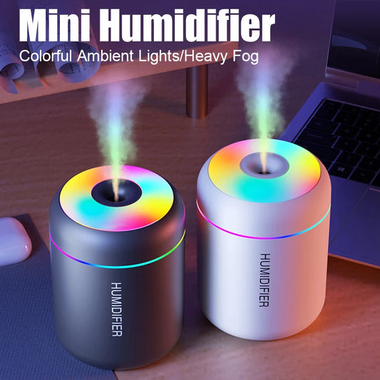 180ML Portable USB Air Humidifier &amp; Aroma Diffuser – Essential Oil Mist Maker with LED Lights for Home, Car &amp; Office Use