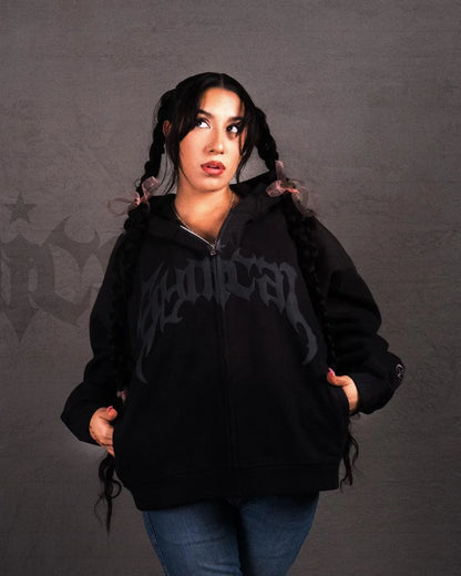 Y2K-Inspired Oversized Harajuku Sweatshirt for Women – Gothic Letter Print Hip Hop Pullover Hoodie, Casual American Streetwear Style