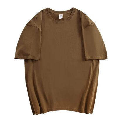 Unisex 100% Cotton Summer T-Shirt – Casual Loose Fit, Breathable Solid Color Tee for Men & Women
