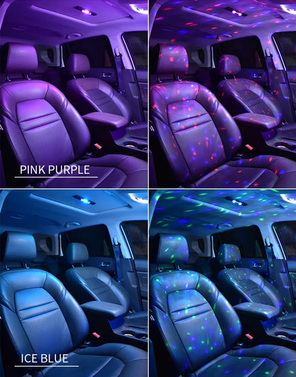 BLALION Wireless RGB LED Car Ambient Light – USB Rechargeable Star Projector with Voice Control for Interior &amp; Party Decoration