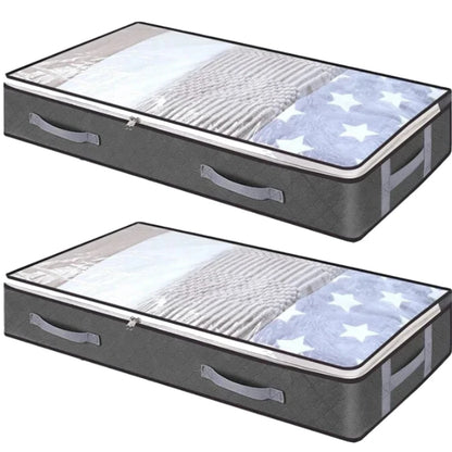 Under-Bed Storage Bag for Foldable Quilts, Clothes Organizer, Dustproof Large Capacity Wardrobe Storage Box