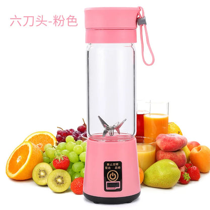 Portable Mini Electric Juicer Blender – USB Rechargeable Fruit Mixer & Multifunctional Smoothie Maker