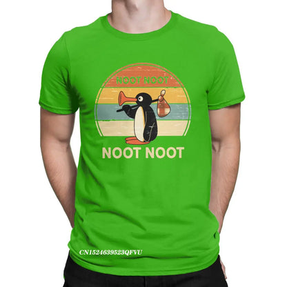 Funny Pingu "Noot Noot" Meme T-Shirt – Unisex Harajuku Graphic Tee, Premium Cotton Crewneck for Men & Women