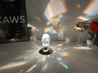 Luxury Crystal Diamond Night Lamp – USB Rechargeable with Remote Control, Romantic LED Projector for Bedside &amp; Home Décor