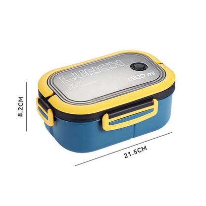1300ML 4-Compartment Bento Lunch Box with Cutlery – Microwave & Dishwasher Safe, Leakproof Food Container for School, Work & Adults